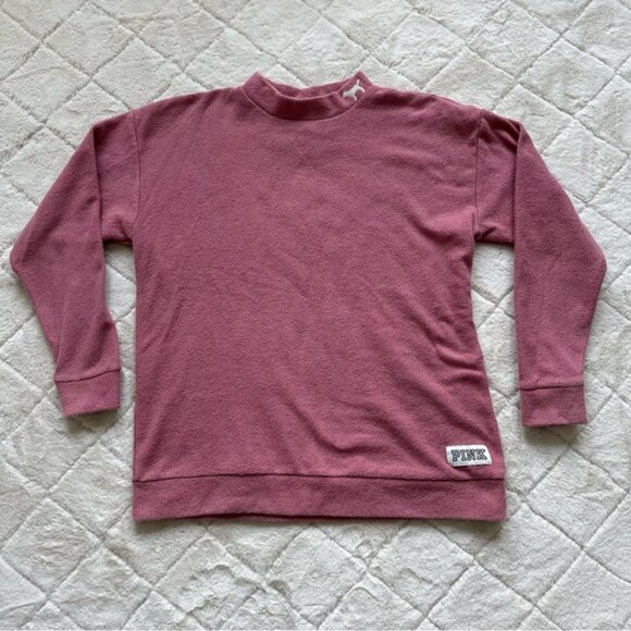 Victoria’s Secret PINK | Mauve Stadium Mock Neck Pullover | Size Small - Picture 2 of 9